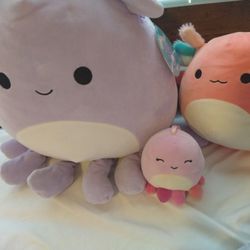 Octopus Squishmallow And Axolotl Squishmallow
