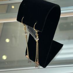 Earrings Tri-Color 10k, 3.1grms