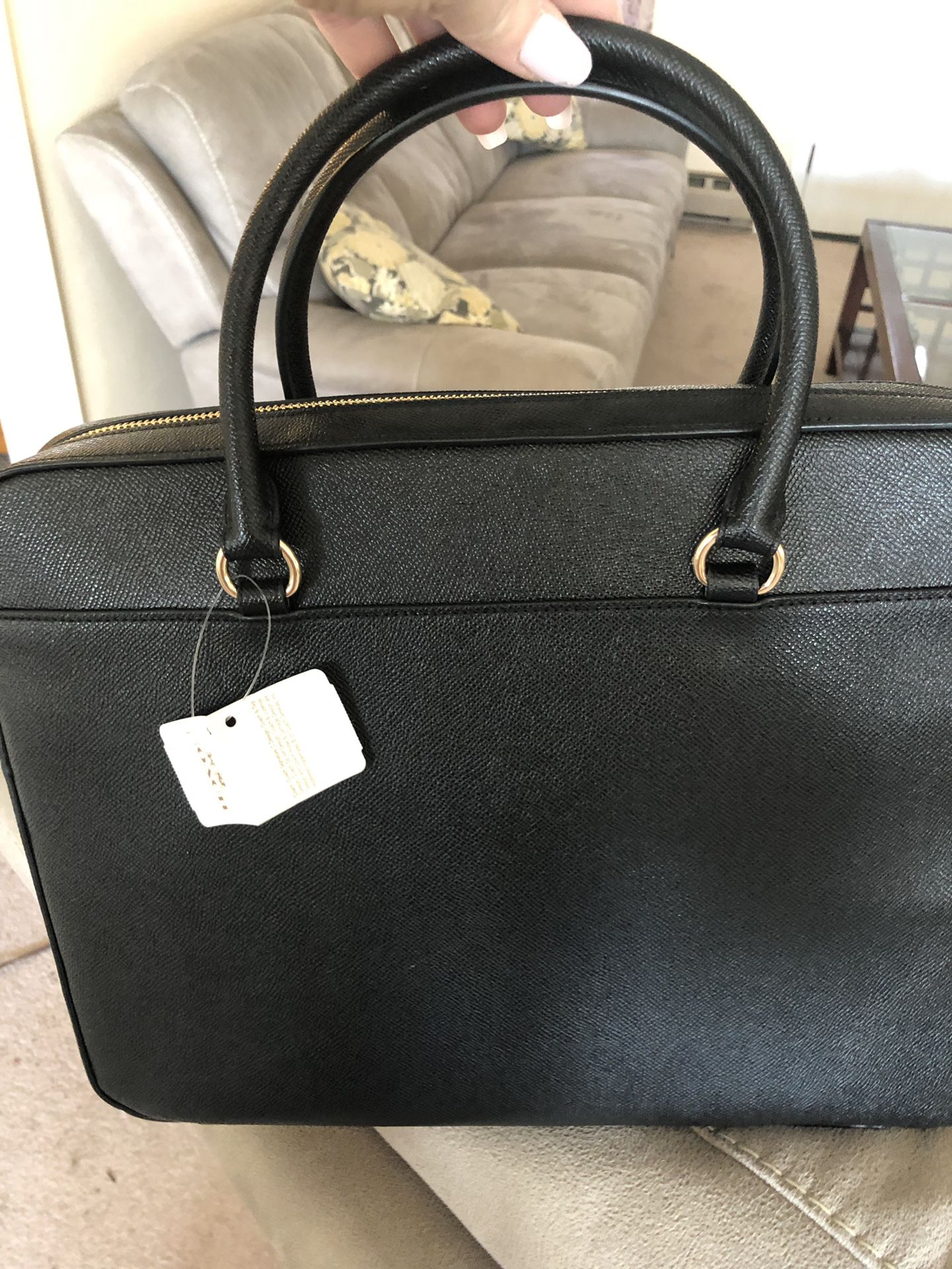 Brand new with tags Coach black laptop briefcase .