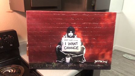 Banksy 'I Want Change' Canvas Print