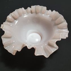Fenton Vintage Light Pink Ruffled Bowl