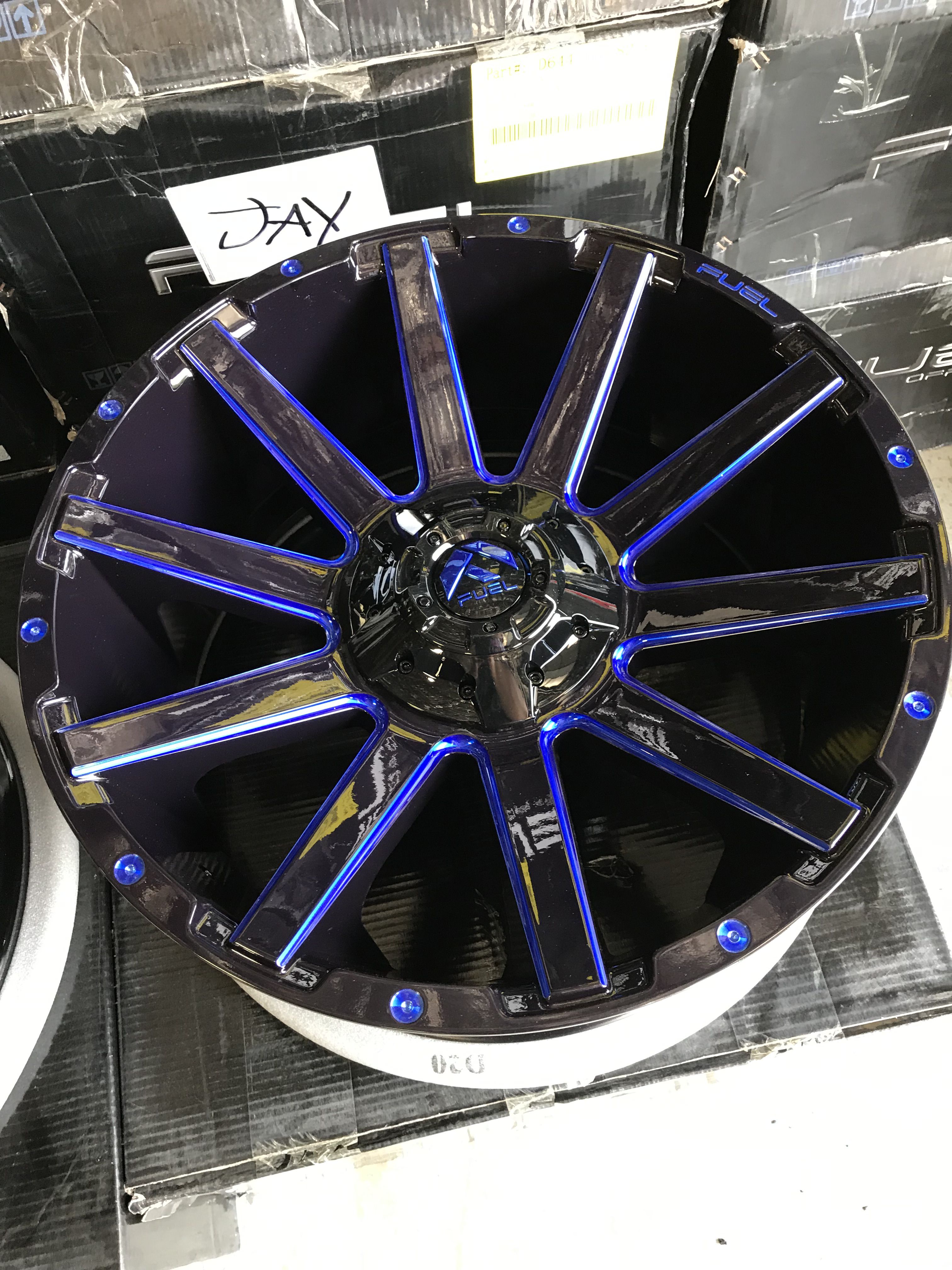 Brand New 20" Inch Fuel Contra GB Milled Blue 20X9 Wheels Rims 6X135 6X5.3 6X139.7 6X5.5 Offset 1mm