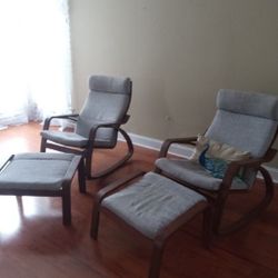 Rocker Chairs With Matching Ottoman Set Of 3