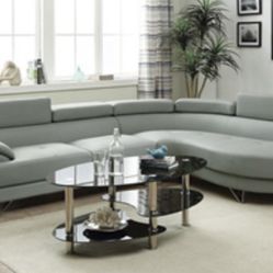 Modern Light Grey Two Piece Sectional 