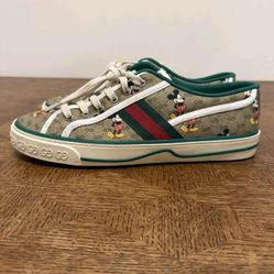Gucci Disney 1977 Mickey Mouse GG Monogram Sneakers Size 7 US 