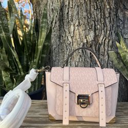 Michael Kors MICHAEL KORS OUTLET Manhattan Medium Leather and Logo Satchel