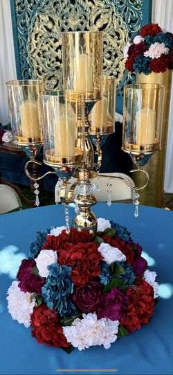 5-Candle Chandeliers with flowers