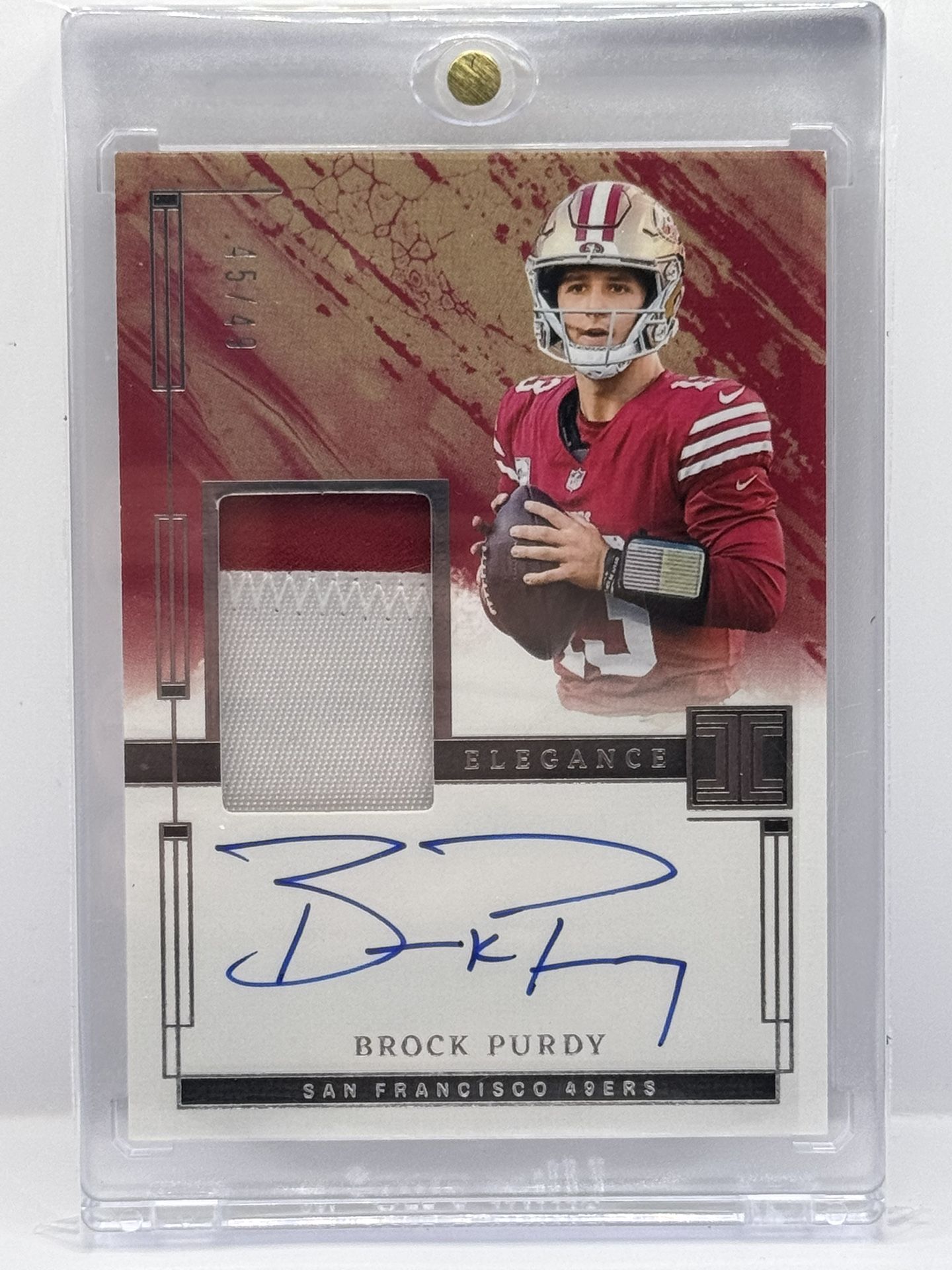 2024 Impeccable Football Elegance Brock Purdy Patch Auto On Card #/49
