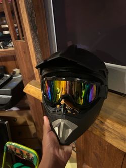 Motocross Helmet with Iridescent Goggles