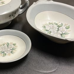 Vintage China Serving Bowl And Sauce Bowl