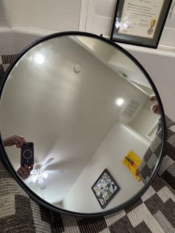 Four Hands Vina Round Mirror – Antiqued Iron Frame – Designer Décor