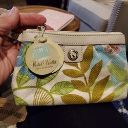 Starting Linen & Leather Wristlet, New