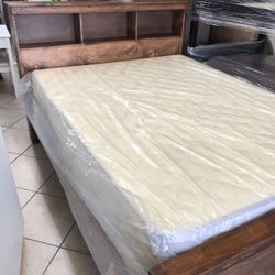 Cama Queen Madera De Pino