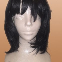BLACK WIG WITH BANGS