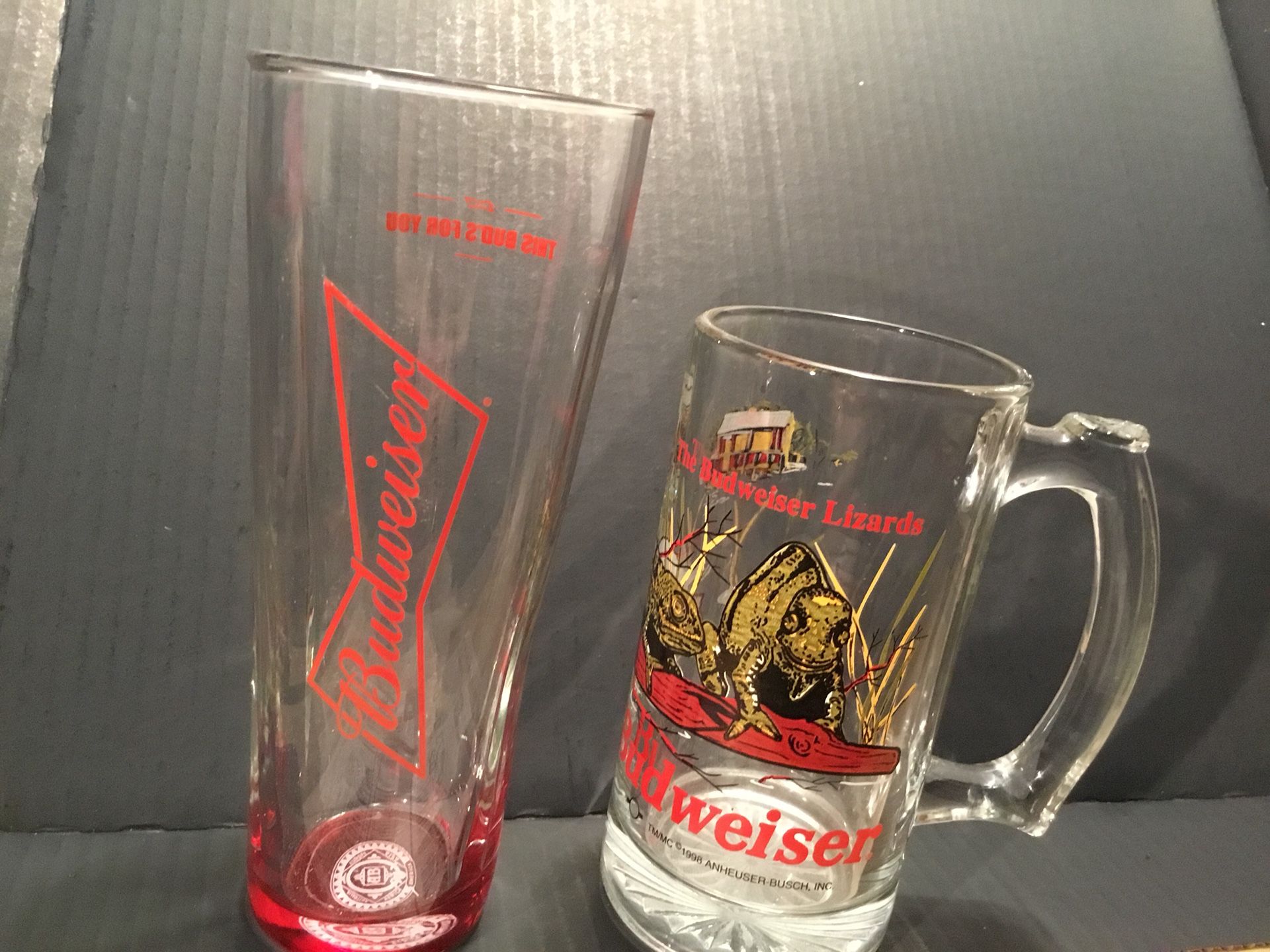 Vintage Budweiser glasses-this buds for you