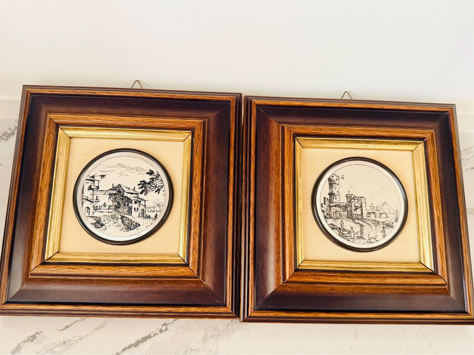 Vintage Wenk Silver (800) Etchings