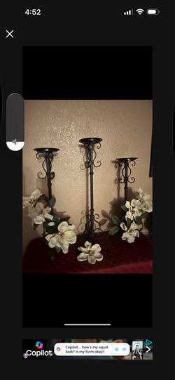 Home Interiors Set De Tres Candelabros