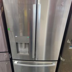 Ge 36 Inch French Door Refrigerator Stainless Steel 25.7 Cu Ft Water And Ice Dispenser