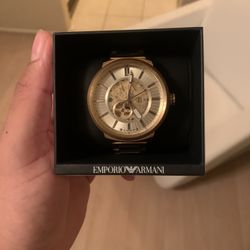 A|X Armani Exchange Gold H-Link Bracelet Watch