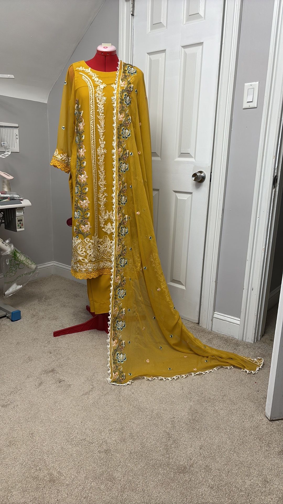 Embroidery 3 Pc Dress