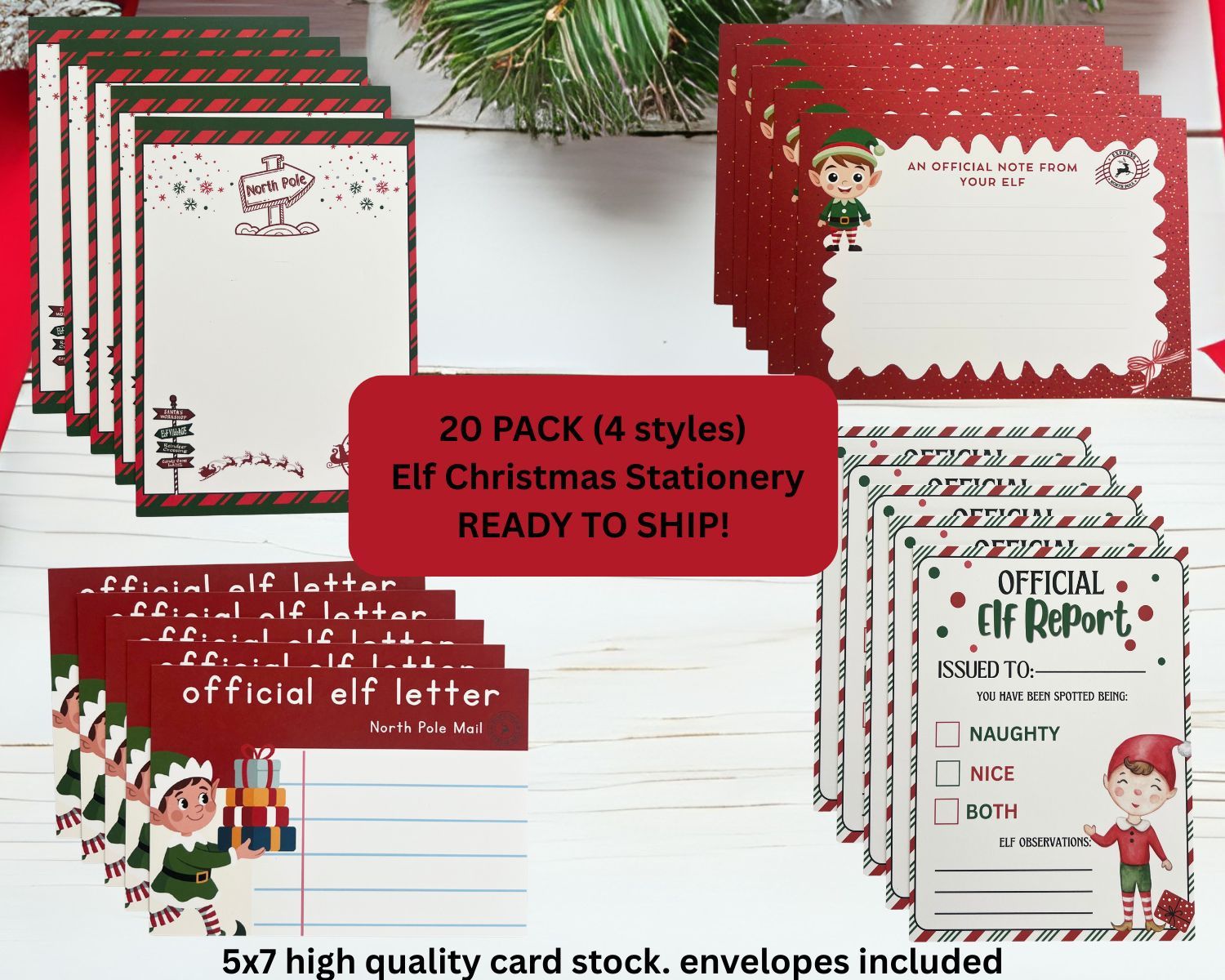 Elf Stationery - Christmas Stationery - Letter From Elf - Letter From Santa - Christmas Stationery 