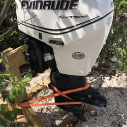 2005 Evinrude Etec  It’s  a 50 Hp The Cowling Is Off a 60. With many parts included, ECM, injectors, coil, etc.
