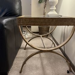 Glass and Metal Side Table