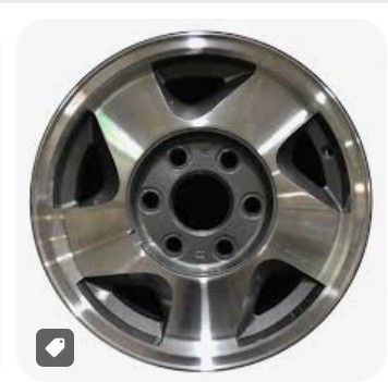 SET OF 4 CHEVY 6 LUG STOCK WHEELS AND TIRES! TIRES HOLD AIR BUT NOT MUCH TREAD! WHEELS ARE IN GREAT SHAPE! ASKING $200 FOR THE SET