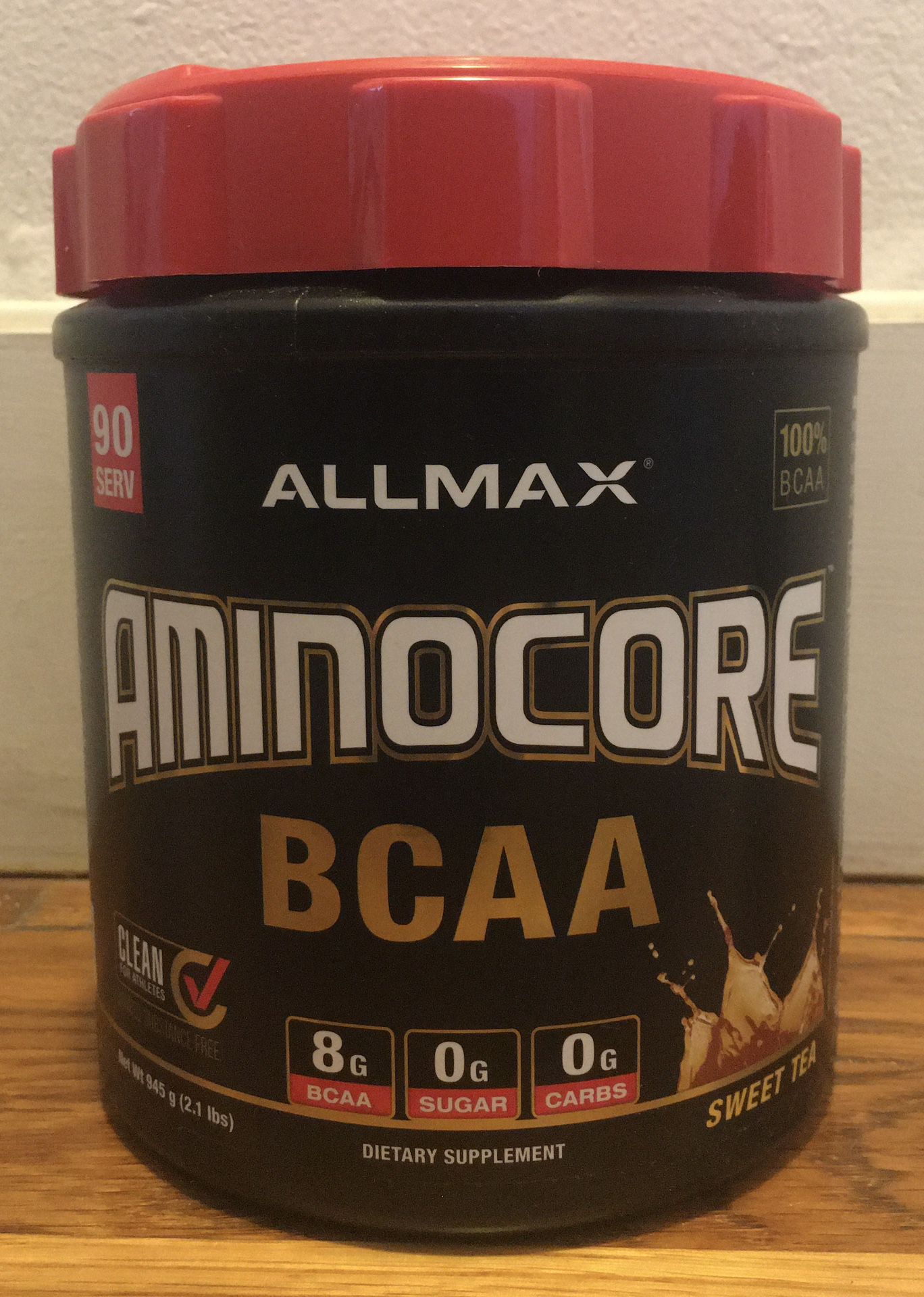 ALLMAX AMINOCORE BCAA Sweet Tea 90 servings 945 grams 2.1 lbs Branched Chain Ami