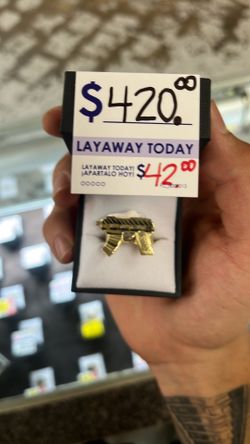 10k gold  mini machine gun ring