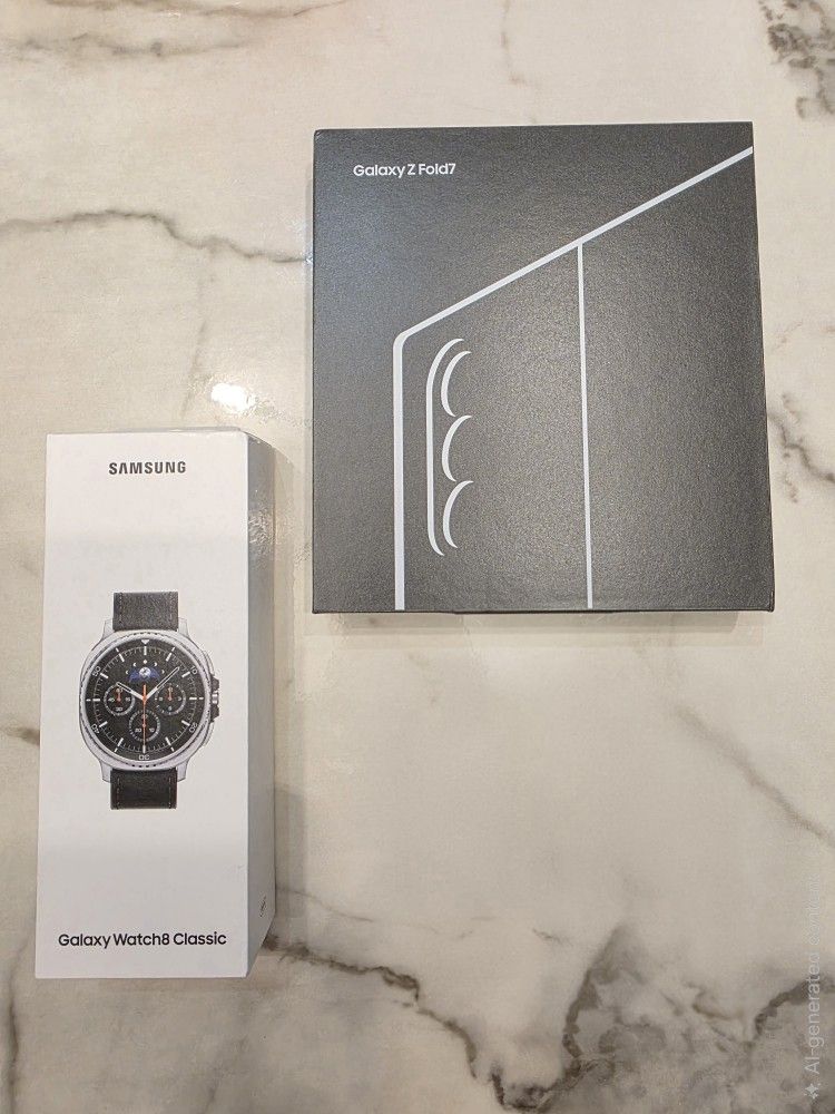 Unopened Brand New Samsung Galaxy Unlocked Galaxy Z Fold 7 512gb (Black) and Galaxy Watch 8 Classic!
