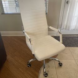 White Office/Dinning Rolling Chairs 4