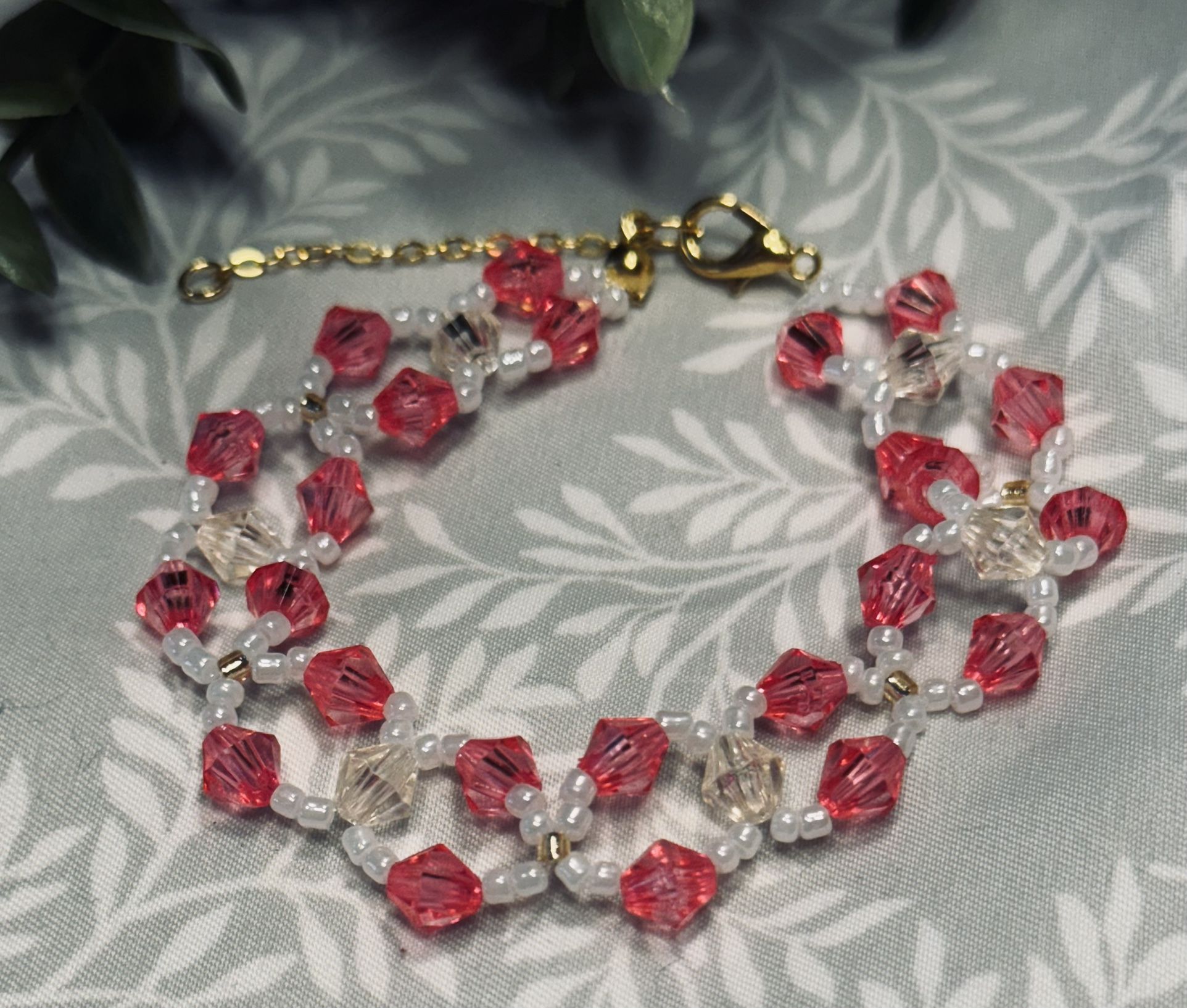 Pink Handmade Beaded Bracelet