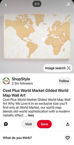 World Market World Map Wall Art Canvas