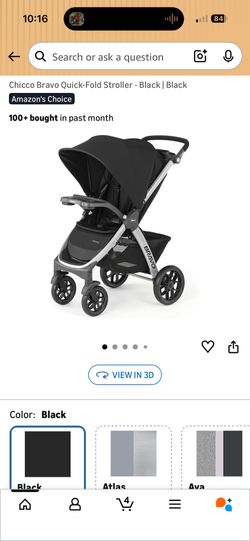 Chicco Bravo Quick-Fold Stroller - Black | Black
