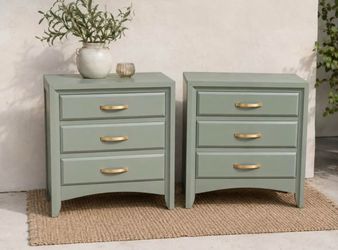 Soft Meadow • Two-Drawer Nightstand Pair