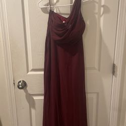 Burgundy Floor Length Dress