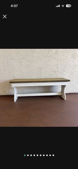 One Solid Wood Bench with Comfortable Upholstered Top