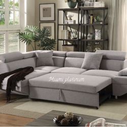 Sectional Sofa 🛋 Q/Sleeper Gray /// Financing Available