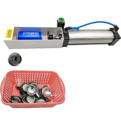 Aluminum Can Crusher, Heavy Duty Pneumatic Cylinder Soda Beer Can Crusher, Eco-Friendly Recycling Tool (Countertop Button Valve
