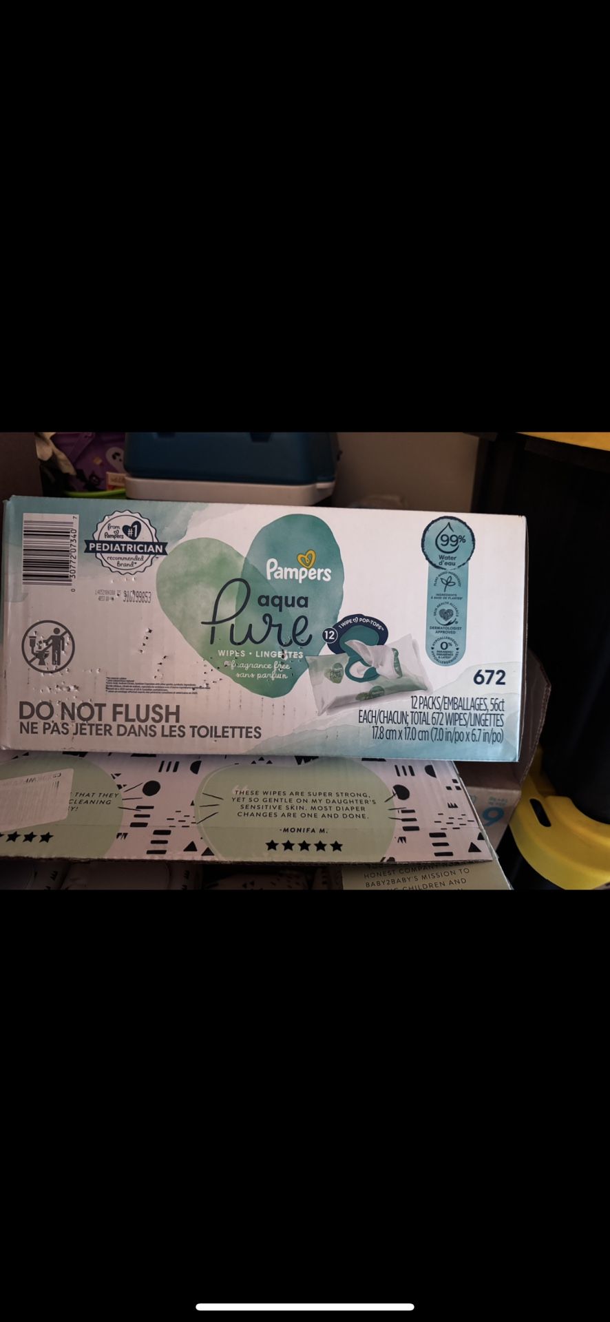 Pampers Wipes Aqua Pure 672 Count