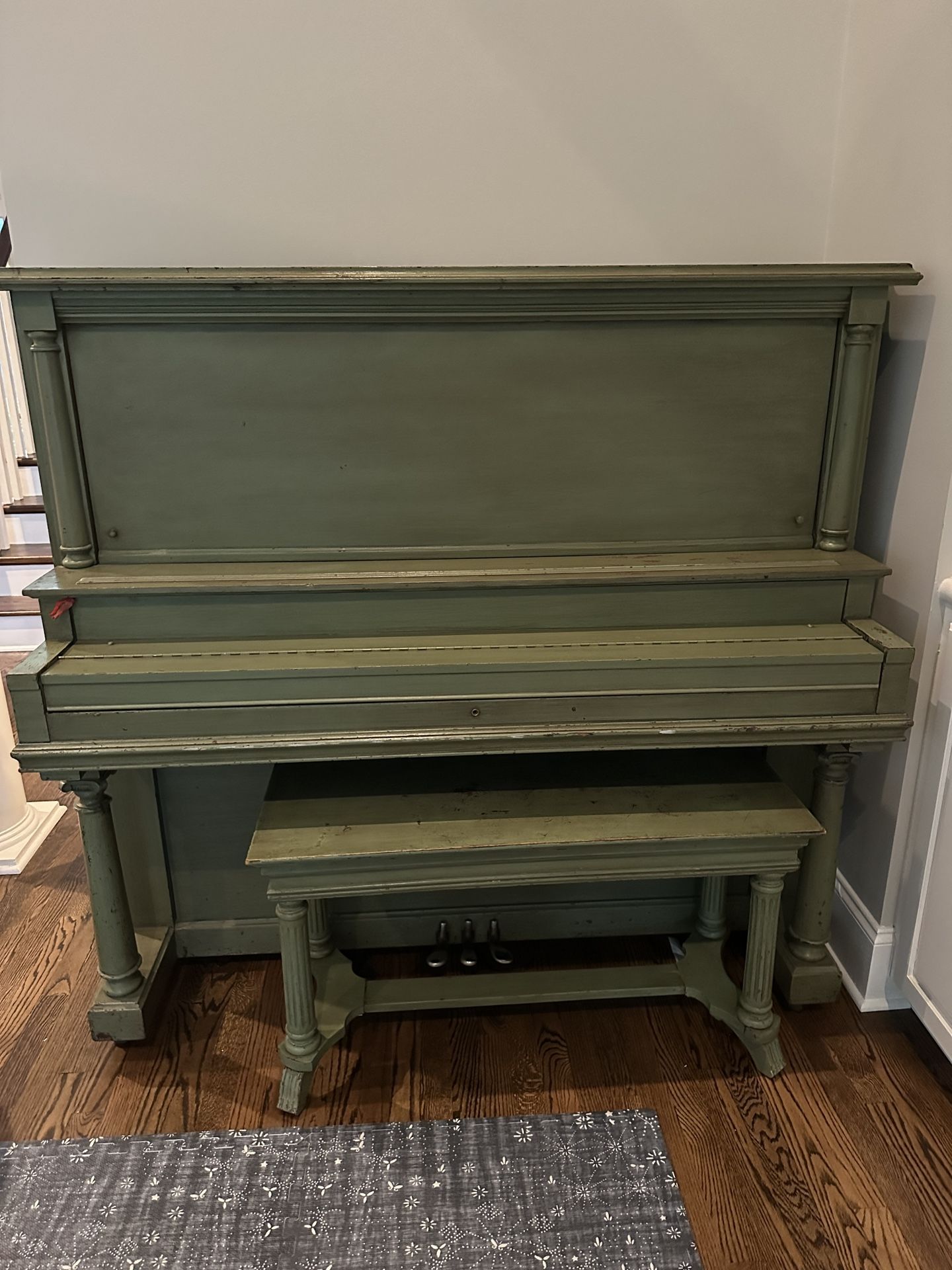 Green vintage Upright Piano