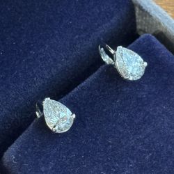 NEW 4.04 Carat TW Diamond Pear Lab Earrings E VS2 With Certificates
