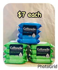 Cottonelle  Flushable Wet Wipes, 4 Flip-Top Packs, 168 total wipes each pack, 7 each or 3 for $20‼️