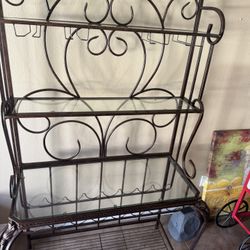 Wine Bottle Rack , Foyer Glass Top Table 