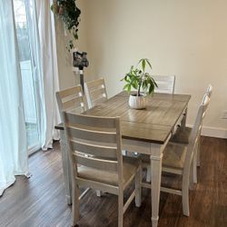 Dining table—Skempton Dining Table + 6 Chairs (Ashley Furniture