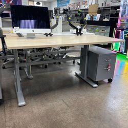 Steelcase Manual Crank Height Adustable Desk - Light Wood ONLY $249.99 WHILE SUPPLIES LAST!