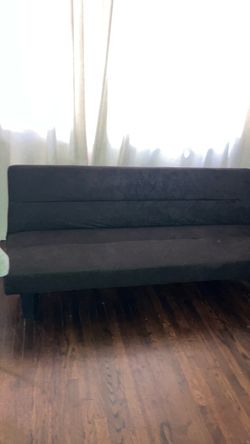 Black Fabric Futon Sofa Bed