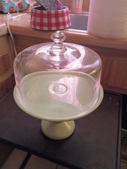 Pioneer Woman Jadeite Domed Cake Stand 10"