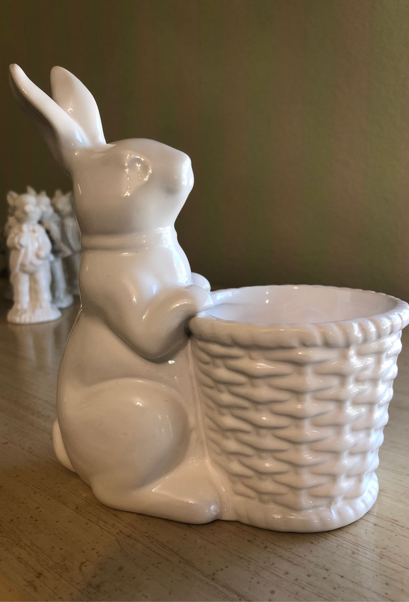 White porcelain Easter bunny